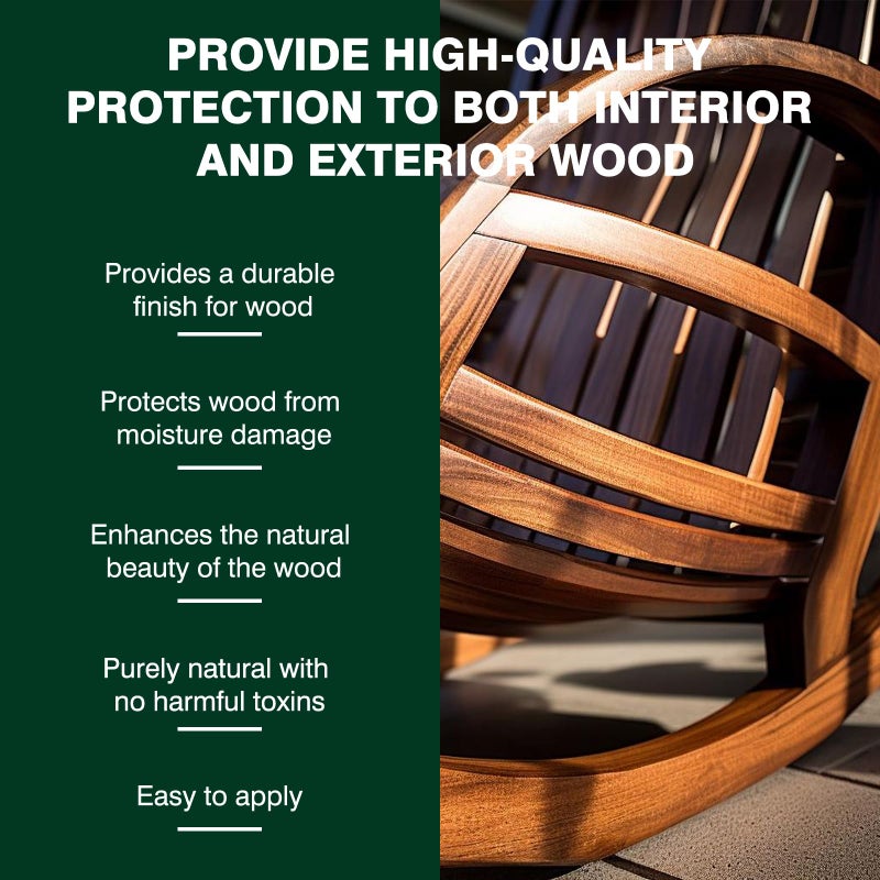 LIIZOUSUDA Danish Oil for Wood - Pure Polymerized Linseed Oil Wood Finish & Sealer - Ideal for Furniture, Butcher Blocks, Salad Bowls, & More - Restore & Protect, Fast Curing - Image 3